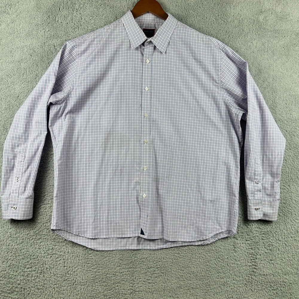 UNTUCKit Button Down Shirt Mens XXXL Blue Pink Plaid Long Sleeve Casual Cotton